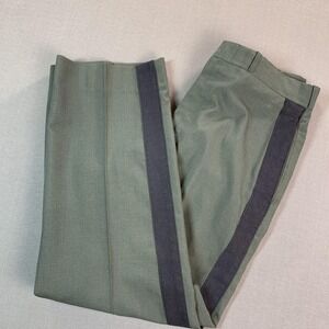 Vintage US Army Tennessee Apparel Dress Pants Men 32(S)x27 Green Tropical Stripe